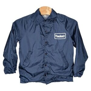 Vintage‎ Hardee's Employee Jacket Coat Adult Large Navy Blue Nylon Lined Hanover